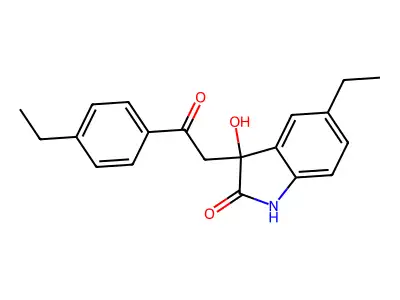 5-ethyl-3-[2-(4-ethylphenyl)-2-oxoethyl]-3-hydroxy-1H-indol-2-one structure