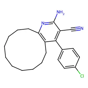 2-amino-4-(4-chlorophenyl)-5,6,7,8,9,10,11,12,13,14-decahydrocyclododeca[b]pyridine-3-carbonitrile structure
