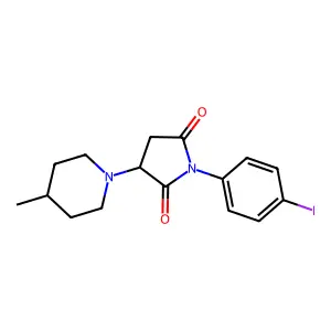 1-(4-Iodophenyl)-3-(4-methylpiperidin-1-yl)pyrrolidine-2,5-dione structure