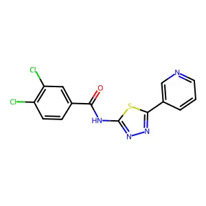 3,4-dichloro-N-(5-pyridin-3-yl-1,3,4-thiadiazol-2-yl)benzamide structure