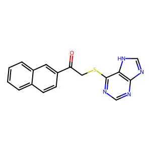 1-naphthalen-2-yl-2-(7H-purin-6-ylsulfanyl)ethanone structure