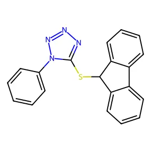5-(9H-fluoren-9-ylsulfanyl)-1-phenyltetrazole structure