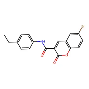 6-bromo-N-(4-ethylphenyl)-2-oxo-2H-chromene-3-carboxamide structure