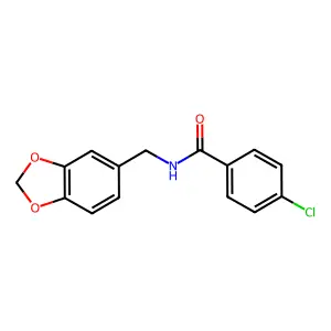 N-(1,3-benzodioxol-5-ylmethyl)-4-chlorobenzamide structure