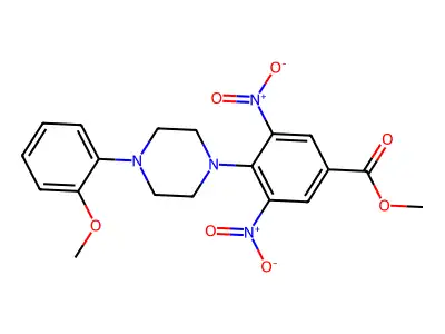 Methyl 4-[4-(2-methoxyphenyl)piperazin-1-yl]-3,5-dinitrobenzoate structure