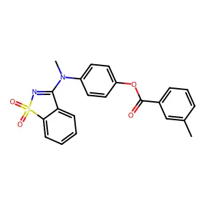 4-[(1,1-Dioxido-1,2-benzothiazol-3-yl)(methyl)amino]phenyl 3-methylbenzoate structure