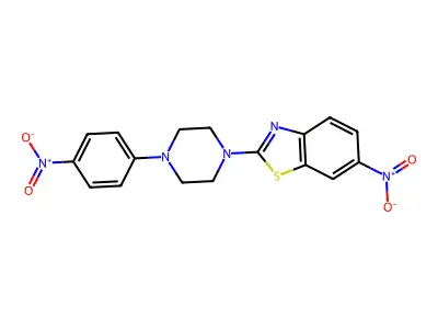 6-Nitro-2-[4-(4-nitrophenyl)piperazin-1-yl]-1,3-benzothiazole structure