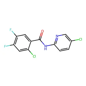 2-chloro-N-(5-chloropyridin-2-yl)-4,5-difluorobenzamide structure
