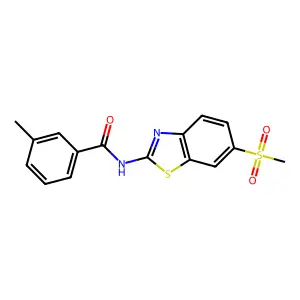 3-methyl-N-[6-(methylsulfonyl)-1,3-benzothiazol-2-yl]benzamide structure