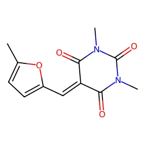 1,3-Dimethyl-5-[(5-methylfuran-2-yl)methylidene]-1,3-diazinane-2,4,6-trione structure