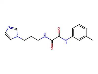 N-(3-imidazol-1-ylpropyl)-N'-(3-methylphenyl)oxamide structure