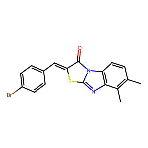 (2E)-2-[(4-bromophenyl)methylidene]-5,6-dimethyl-[1,3]thiazolo[3,2-a]benzimidazol-1-one structure