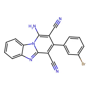 1-Amino-3-(3-bromophenyl)pyrido[1,2-a]benzimidazole-2,4-dicarbonitrile structure