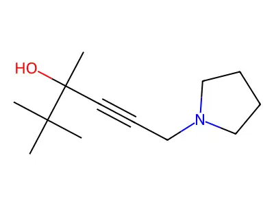 2,2,3-Trimethyl-6-pyrrolidin-1-ylhex-4-yn-3-ol structure