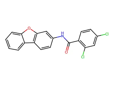 2,4-dichloro-N-dibenzofuran-3-ylbenzamide structure