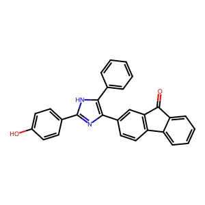 2-[2-(4-hydroxyphenyl)-5-phenyl-1H-imidazol-4-yl]-9H-fluoren-9-one structure