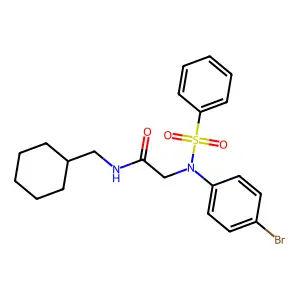 2-[(4-Bromophenyl)(phenylsulfonyl)amino]-N-(cyclohexylmethyl)acetamide structure