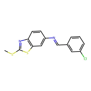 1-(3-chlorophenyl)-N-(2-methylsulfanyl-1,3-benzothiazol-6-yl)methanimine structure