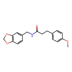 N-(1,3-benzodioxol-5-ylmethyl)-3-(4-methoxyphenyl)propanamide structure