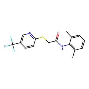 N-(2,6-dimethylphenyl)-2-[5-(trifluoromethyl)pyridin-2-yl]sulfanylacetamide structure