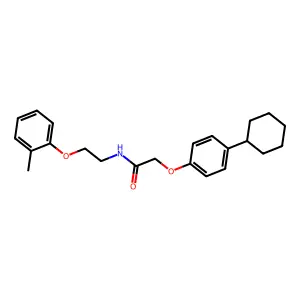 2-(4-cyclohexylphenoxy)-N-[2-(2-methylphenoxy)ethyl]acetamide structure