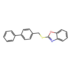 2-[(4-Phenylphenyl)methylthio]benzoxazole structure