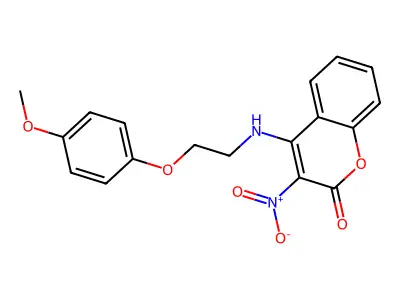 4-[2-(4-Methoxyphenoxy)ethylamino]-3-nitrochromen-2-one structure