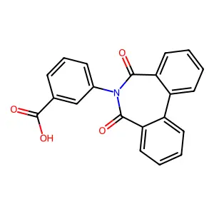 3-(5,7-dioxo-5,7-dihydro-6H-dibenzo[c,e]azepin-6-yl)benzoic acid structure