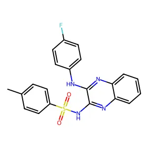 N-[3-(4-fluoroanilino)quinoxalin-2-yl]-4-methylbenzenesulfonamide structure