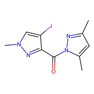 (3,5-Dimethylpyrazol-1-yl)-(4-iodo-1-methylpyrazol-3-yl)methanone structure