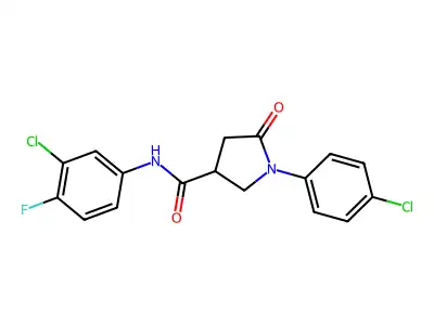 N-(3-chloro-4-fluorophenyl)-1-(4-chlorophenyl)-5-oxopyrrolidine-3-carboxamide structure