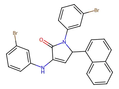 4-(3-bromoanilino)-1-(3-bromophenyl)-2-naphthalen-1-yl-2H-pyrrol-5-one structure