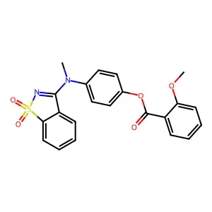 4-[(1,1-Dioxido-1,2-benzothiazol-3-yl)(methyl)amino]phenyl 2-methoxybenzoate structure