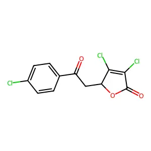 3,4-Dichloro-5-(2-(4-chlorophenyl)-2-oxoethyl)-2(5H)-furanone structure