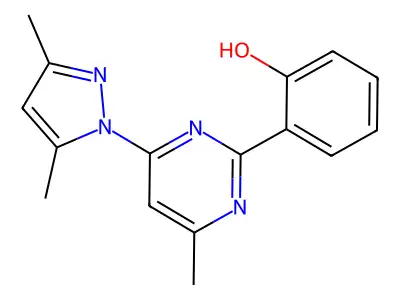 2-(4-(3,5-dimethyl-1H-pyrazol-1-yl)-6-methylpyrimidin-2-yl)phenol structure