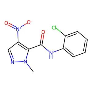 N-(2-Chlorophenyl)-1-methyl-4-nitro-1H-pyrazole-5-carboxamide structure