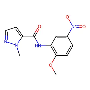 N-(2-methoxy-5-nitrophenyl)-1-methyl-1H-pyrazole-5-carboxamide structure