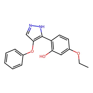5-ethoxy-2-(4-phenoxy-1H-pyrazol-3-yl)phenol structure