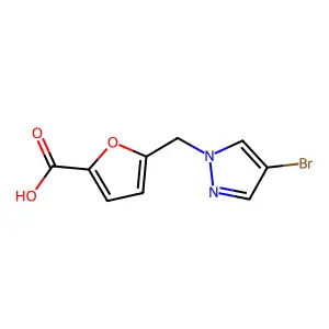 5-[(4-bromo-1H-pyrazol-1-yl)methyl]furan-2-carboxylic acid structure