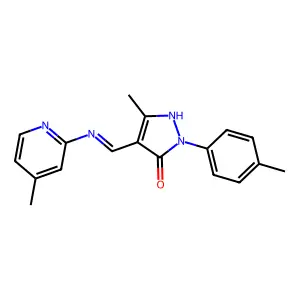 3-Methyl-1-(4-methylphenyl)-4-[[(4-methyl-2-pyridinyl)imino]methyl]-1H-pyrazol-5-ol structure