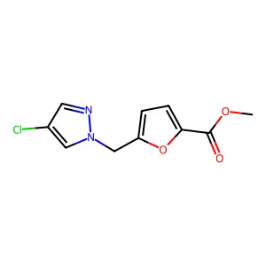 Methyl 5-((4-chloro-1H-pyrazol-1-yl)methyl)furan-2-carboxylate structure
