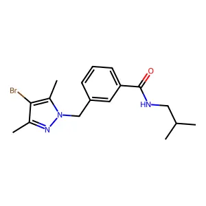 3-((4-Bromo-3,5-dimethyl-1H-pyrazol-1-yl)methyl)-N-(2-methylpropyl)benzamide structure