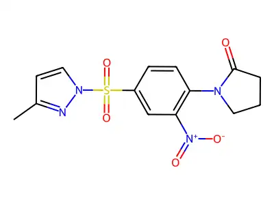 1-[4-(3-Methylpyrazol-1-yl)sulfonyl-2-nitrophenyl]pyrrolidin-2-one structure