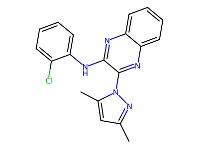 N-(2-Chlorophenyl)-3-(3,5-dimethyl-1H-pyrazol-1-yl)-2-quinoxalinamine structure