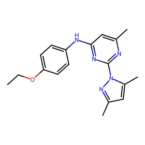 2-(3,5-dimethyl-1H-pyrazol-1-yl)-N-(4-ethoxyphenyl)-6-methylpyrimidin-4-amine structure