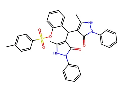 2-[bis(5-hydroxy-3-methyl-1-phenyl-1H-pyrazol-4-yl)methyl]phenyl 4-methylbenzenesulfonate structure