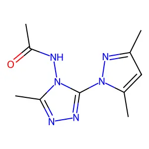 N-[3-(3,5-dimethyl-1H-pyrazol-1-yl)-5-methyl-4H-1,2,4-triazol-4-yl]acetamide structure