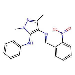 1,3-dimethyl-N~4~-[(E)-(2-nitrophenyl)methylidene]-N~5~-phenyl-1H-pyrazole-4,5-diamine structure
