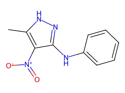 5-methyl-4-nitro-N-phenyl-1H-pyrazol-3-amine structure