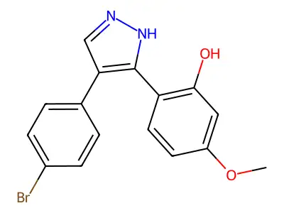 2-(4-(4-bromophenyl)-1H-pyrazol-3-yl)-5-methoxyphenol structure
